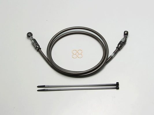 SURE SYSTEM LINE Brake Hose, Mesh, M Type, Black, 145 cm Length, Full Stainless Steel