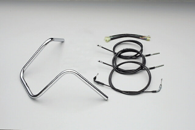 300エイプハンガー3型 ハンドルセット ブラックケーブル ズーマー('08- FI車)