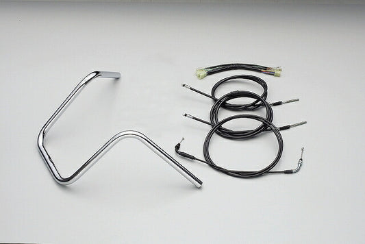 300エイプハンガー3型 ハンドルセット ブラックケーブル ズーマー('08- FI車)