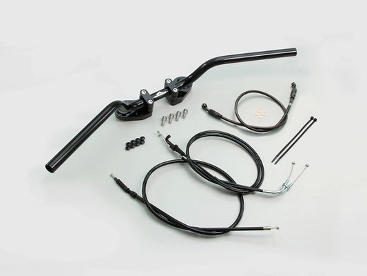 ヨーロピアン1型 バーハンドルセット オール ブラック ハンドルスイッチ穴加工済 Ninja250(13-16) ABS無モデル