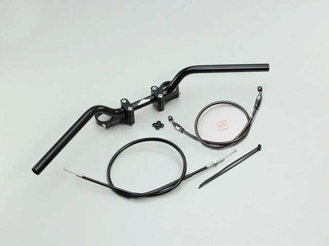 BMコンチ2型 バーハンドルセット オール ブラック ハンドルスイッチ穴加工済 YZF-R25 ABS無モデル