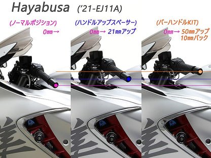バー ハンドルセット クロームメッキ＆シルバー ハヤブサ1300