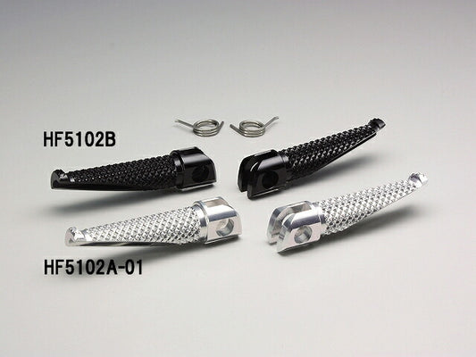 Folding Step Bar, Black Anodized, with Reinforced Return Spring, Kawasaki