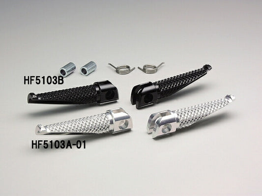 ステップバー シルバーアルマイト 可倒式 強化リターンスプリング付 XJR400/S/R/RII