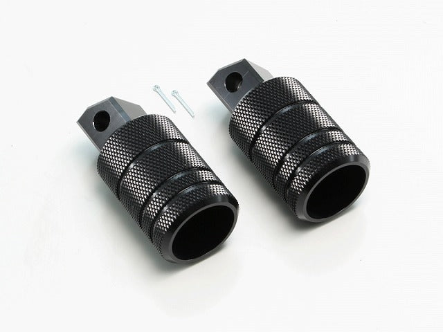 フットヘﾟグ ローレット フロント ブラックアルマイト アルミ削り出し 外径φ45mm レブル250(MC49) レブル500(PC60)