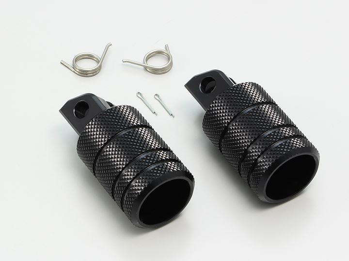 Footpegs, knurled, black anodized, for front, CL250/500