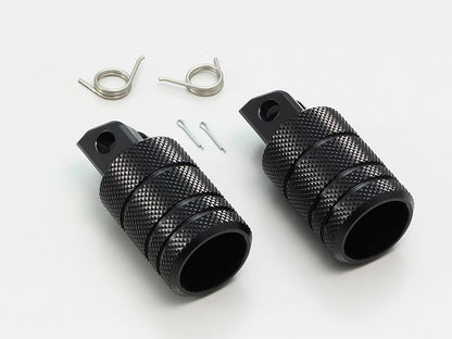 Footpegs, knurled, black anodized, for front, CL250/500
