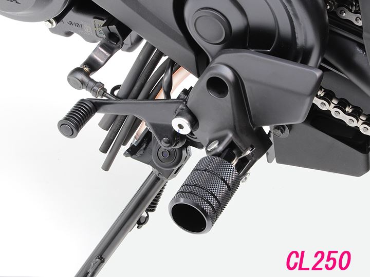 Footpegs, knurled, black anodized, for front, CL250/500