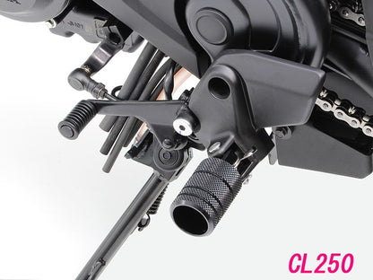 Footpegs, knurled, black anodized, for front, CL250/500
