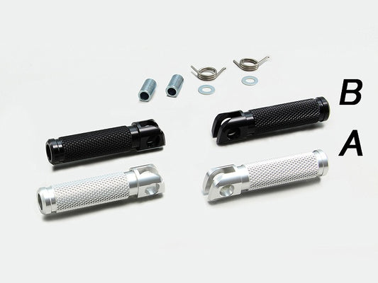 Step Bar Silver Anodized Foldable with Reinforced Return Spring for Honda/Suzuki