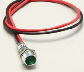 インジケーターランプ 直流12V車用 グリーン 取付穴φ9mm 1個入 汎用