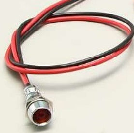 インジケーターランプ 直流12V車用 レッド 取付穴φ9mm 1個入 汎用