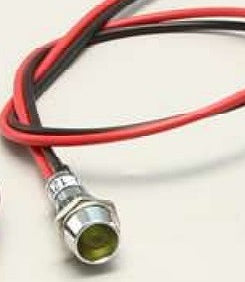 インジケーターランプ 直流12V車用 イエロー 取付穴φ9mm 1個入 汎用