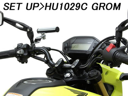 クランプバー ショート クロームメッキ バー外径φ22.2mm 汎用 ハンドル用