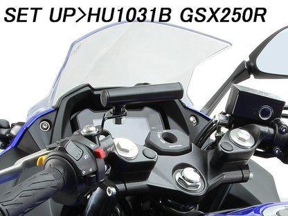 クランプバー ショート15° ブラック バー外径φ22.2mm 汎用 ハンドル用