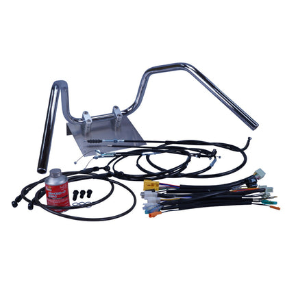 SR400 01-02 6ベントアップハンドル セット ブラック ワイヤー