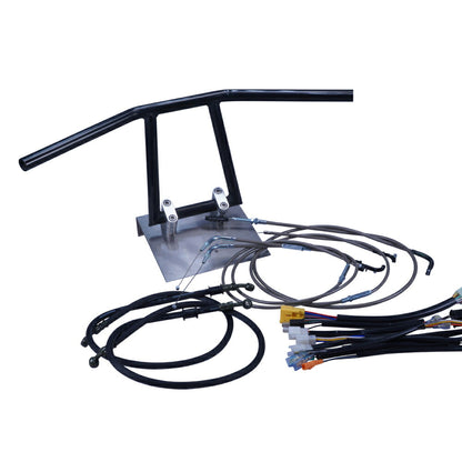 ZRX400/2 94-03年 ZR400E アローハンドル セット ブラックメッキ ブラックメッシュ ダークメッシュ ワイヤー