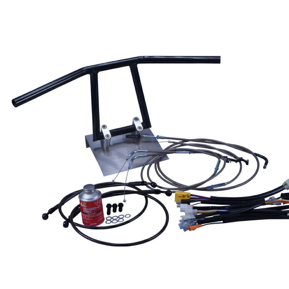 SR400 03-08年 RH01J アローハンドル セット ブラックメッキ ブラックメッシュ ダークメッシュ ワイヤー