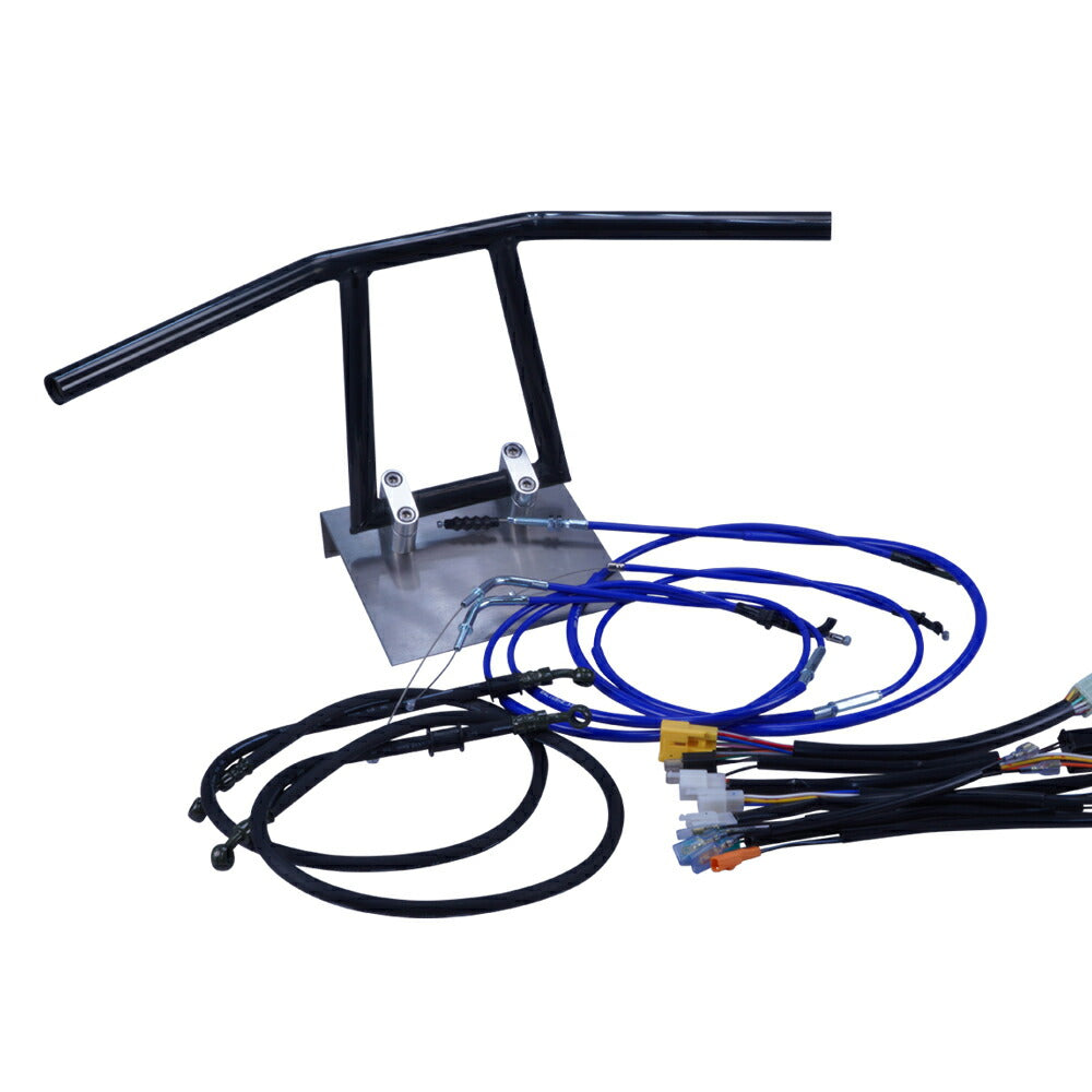 TW200/E 87-99年 2JL アローハンドル セット ブラックメッキ カラー ワイヤー