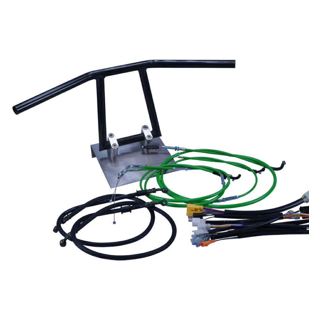 TW200/E 87-99年 2JL アローハンドル セット ブラックメッキ カラー ワイヤー