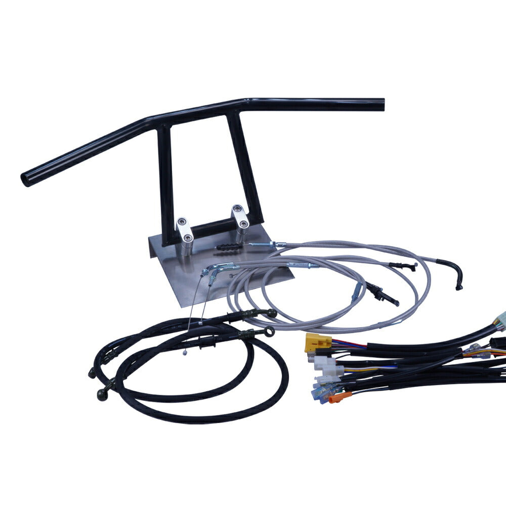 TW200E 00-01年 DG07J アローハンドル セット ブラックメッキ メッシュ ワイヤー