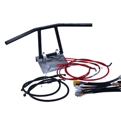 TW200/E 87-99年 2JL アローハンドル セット ブラックメッキ カラー ワイヤー