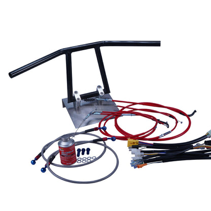 ZRX400/2 94-03年 ZR400E アローハンドル セット ブラックメッキ カラー ワイヤー