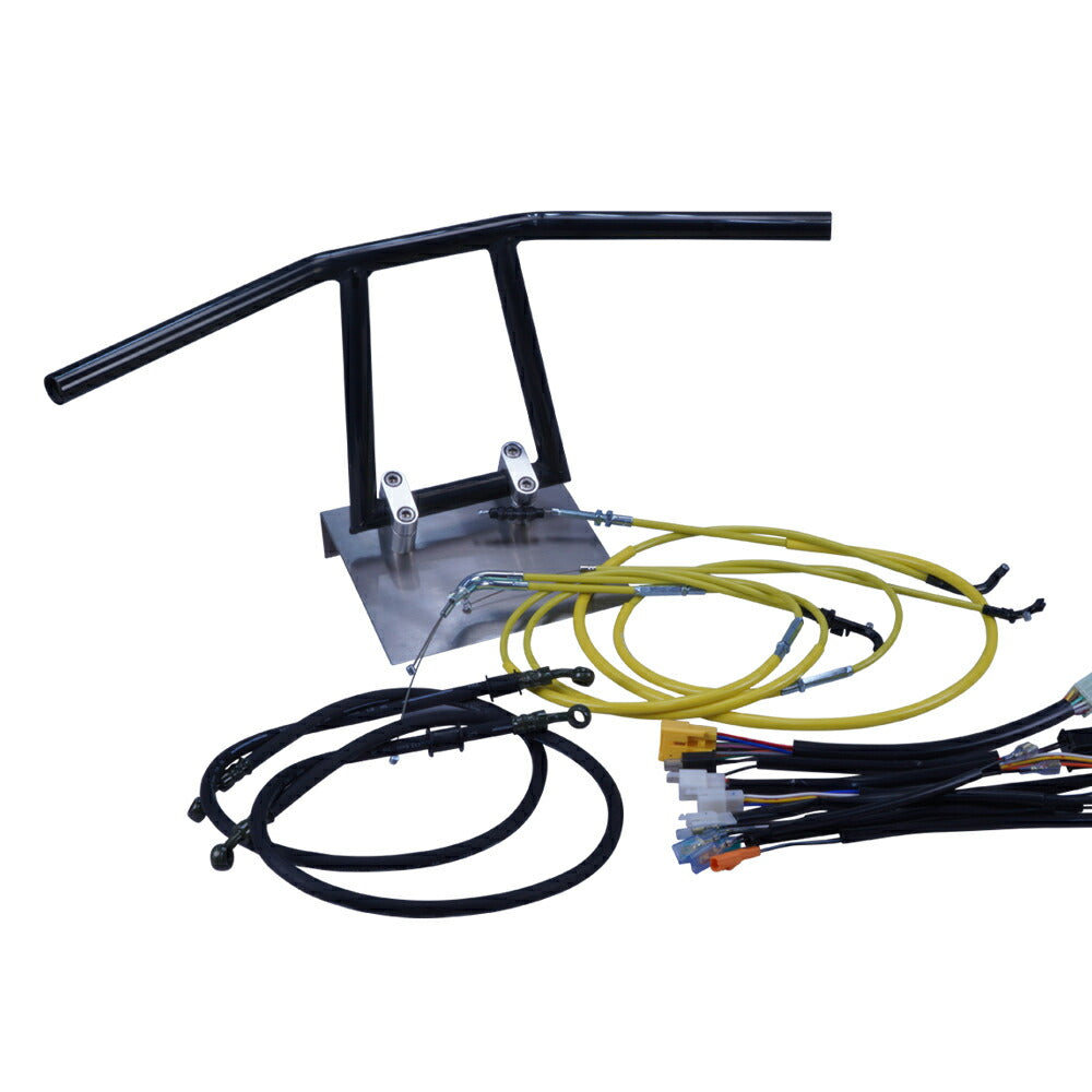 TW200E 00-01年 DG07J アローハンドル セット ブラックメッキ カラー ワイヤー