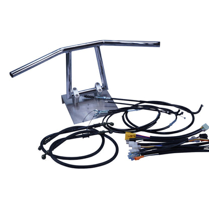 TW200/E 87-99年 2JL アローハンドル セット メッキ ブラック ワイヤー