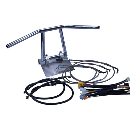 TW200/E 87-99年 2JL アローハンドル セット メッキ ブラックメッシュ ダークメッシュ ワイヤー