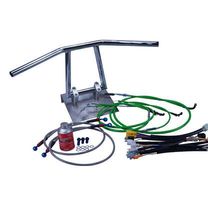 SR400 03-08 アローハンドル セット メッキ カラー ワイヤー