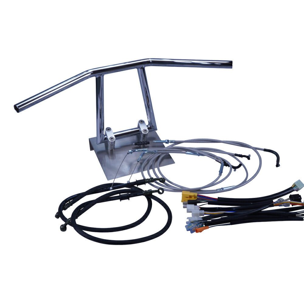 TW200/E 87-99年 2JL アローハンドル セット メッキ メッシュ ワイヤー