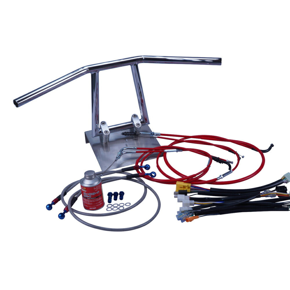 TW200E 00-01年 DG07J アローハンドル セット メッキ カラー ワイヤー