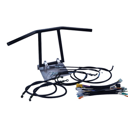 エイプ50/100 01-07年 AC16 HC07 アローハンドル セット ブラックメッキ ブラック ワイヤー