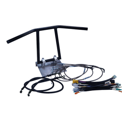 TW200E 00-01年 DG07J アローハンドル セット ブラックメッキ ブラックメッシュ ダークメッシュ ワイヤー