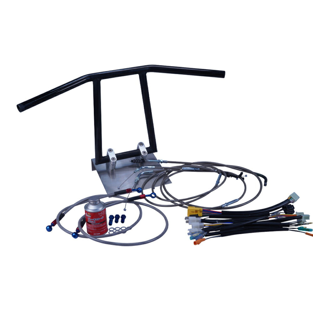 SR400 03-08年 RH01J アローハンドル セット ブラックメッキ ブラックメッシュ ダークメッシュ ワイヤー