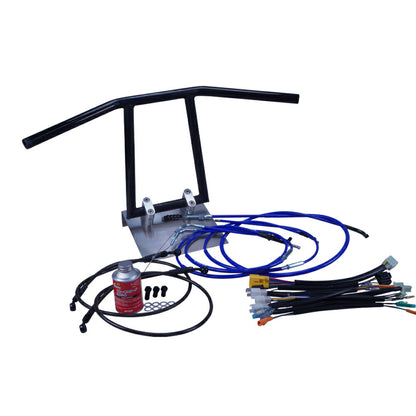 ZRX400/2 94-03年 ZR400E アローハンドル セット ブラックメッキ カラー ワイヤー