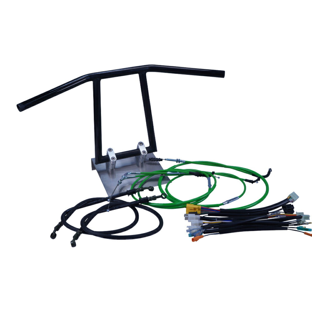 TW200/E 87-99年 2JL アローハンドル セット ブラックメッキ カラー ワイヤー