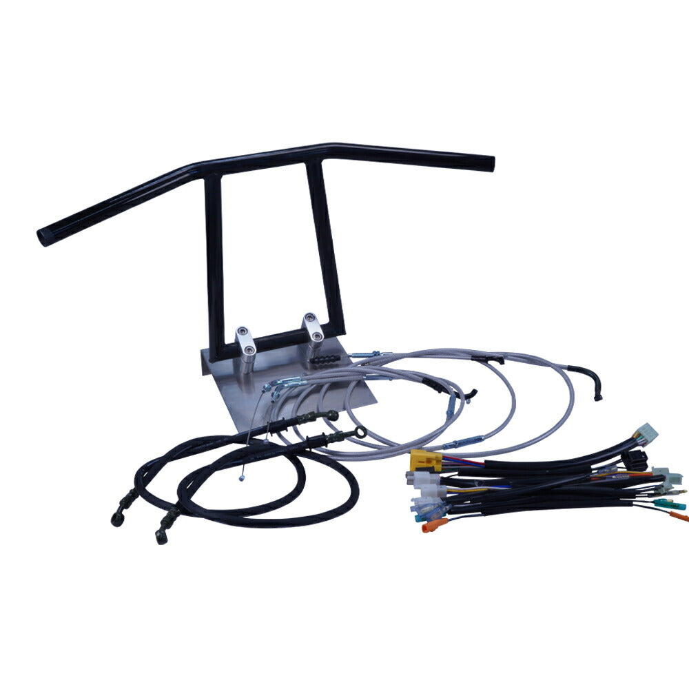 TW200E 00-01年 DG07J アローハンドル セット ブラックメッキ メッシュ ワイヤー