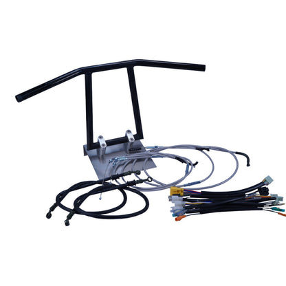 TW200E 00-01年 DG07J アローハンドル セット ブラックメッキ メッシュ ワイヤー