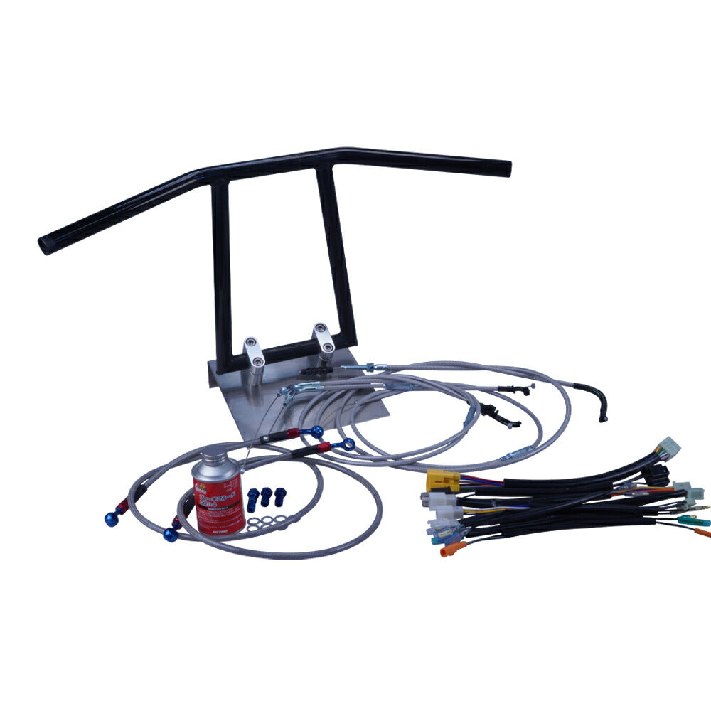 CB400F 初期 74-77年 アローハンドル セット ブラックメッキ メッシュ ワイヤー