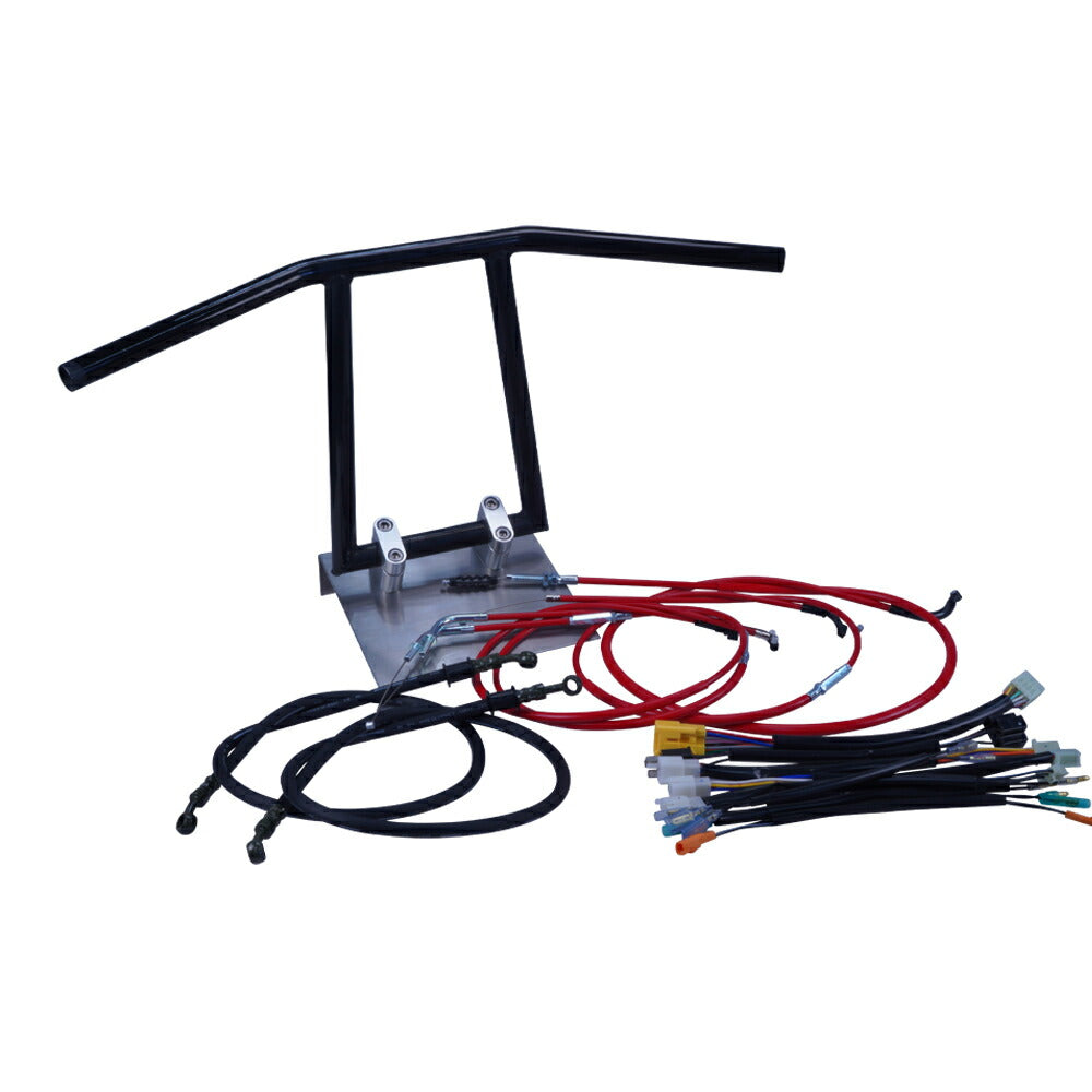 Z250FT A3 '81 KZ250A Arrow Handlebar Set, Black Plating, Colored Wires