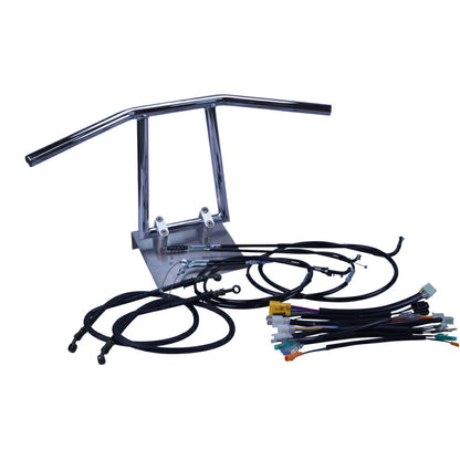 SR400/500 88-00年 1JR1JN アローハンドル セット メッキ ブラック ワイヤー