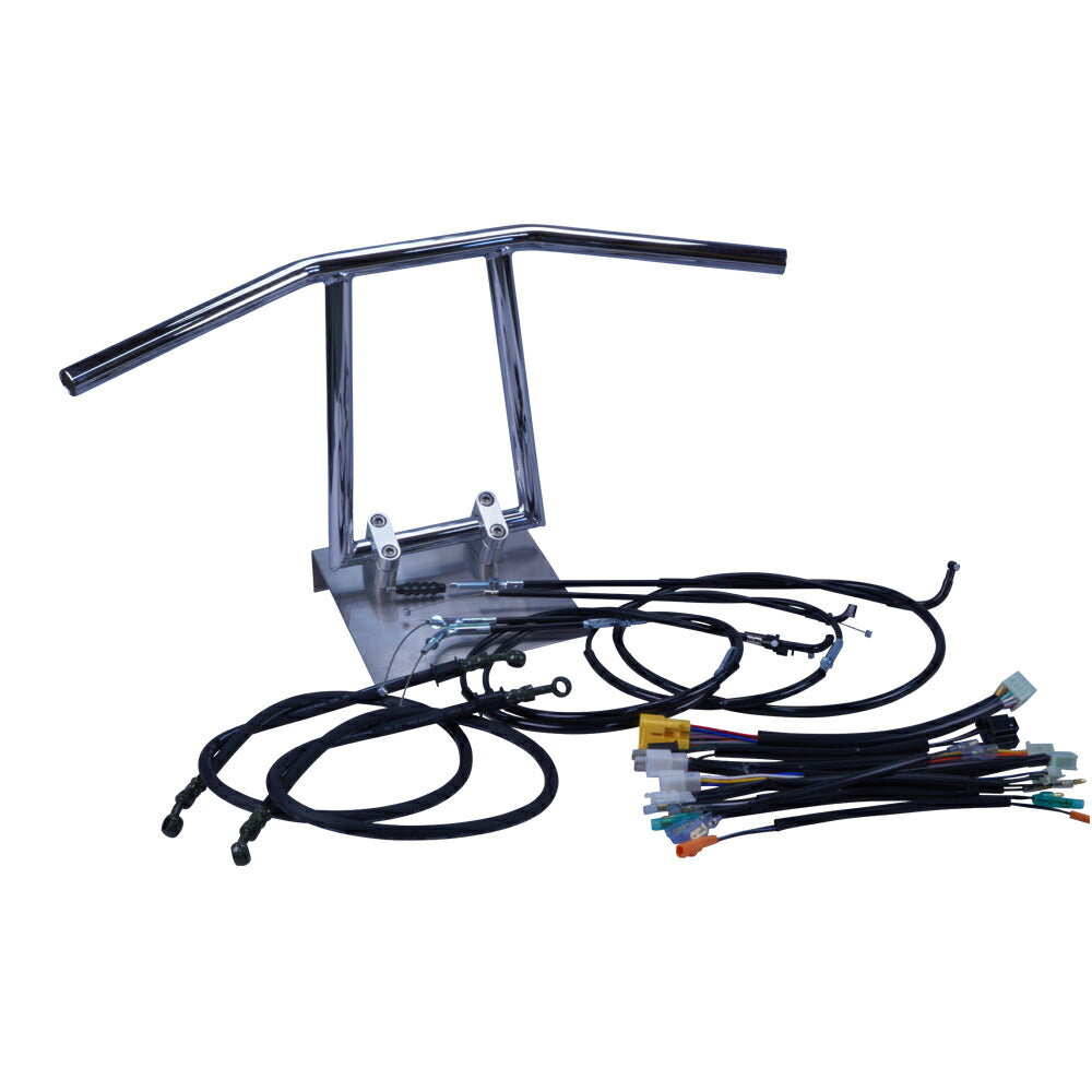 ゼファーχ カイ 全年式 ZR400C アローハンドル セット メッキ ブラック ワイヤー