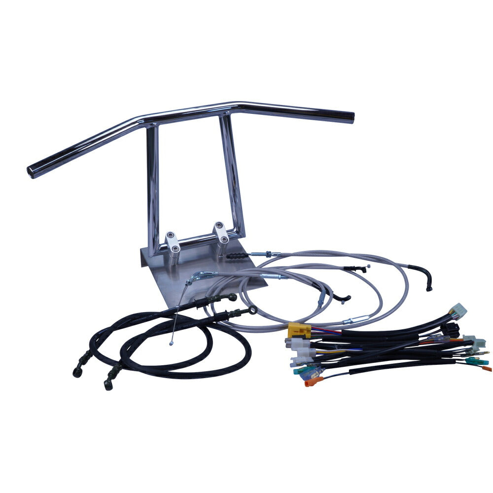 バリオス250 全年式 ZR250A アローハンドル セット メッキ メッシュ ワイヤー