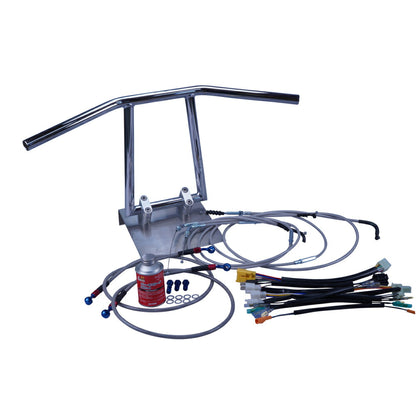 Z400FX 全年式 KZ400E アローハンドル セット メッキ メッシュ ワイヤー