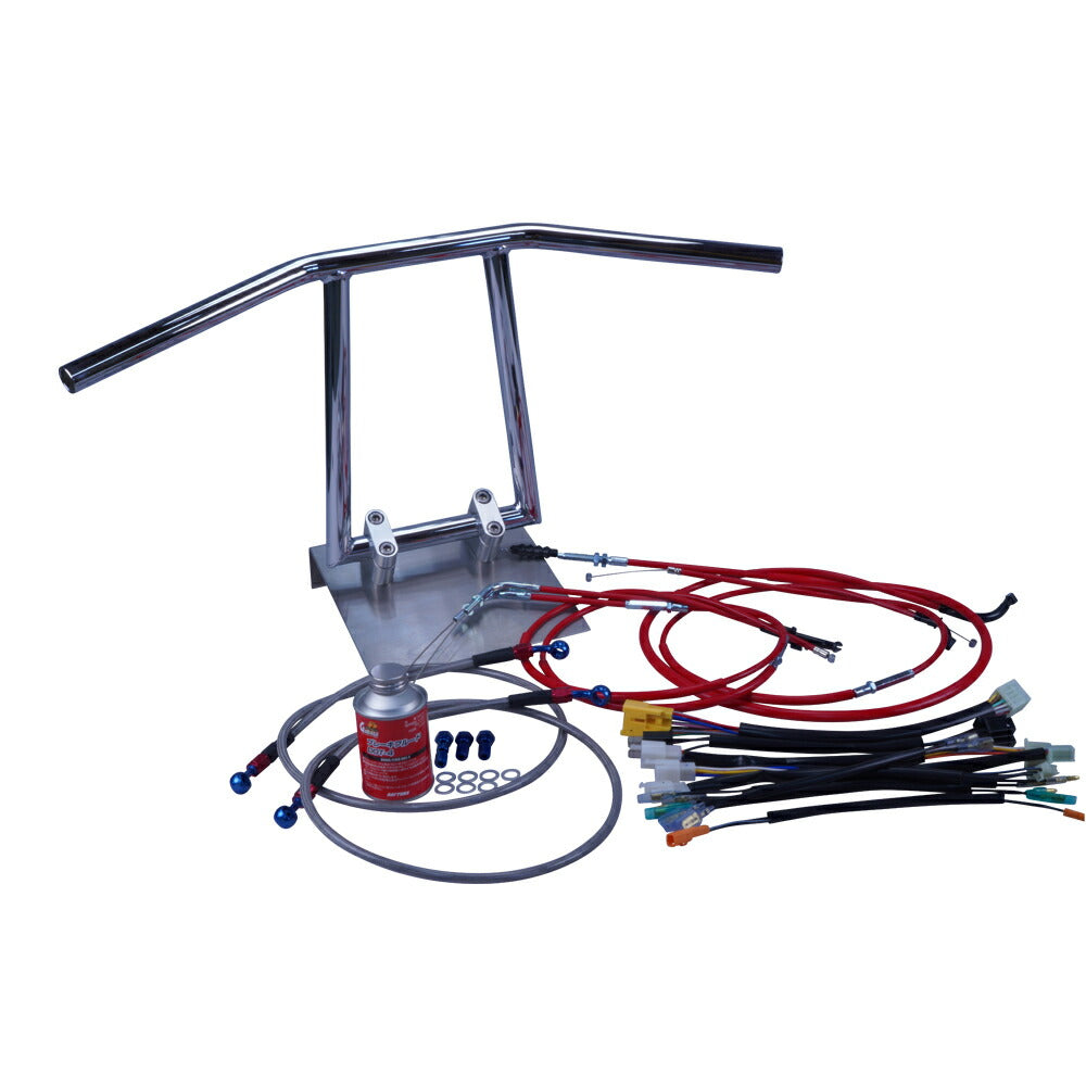 SR400 03-08 アローハンドル セット メッキ カラー ワイヤー