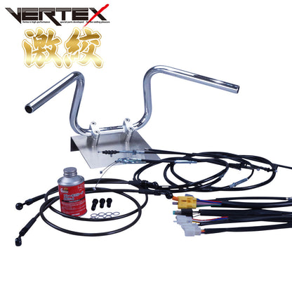 GS400 1型 76-77年 激絞りアップハンドル セット ブラック ワイヤー