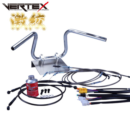 GSX400 インパルス 05-07年/GK7CA 激絞りアップハンドル セット ブラックメッシュ ダークメッシュ ワイヤー