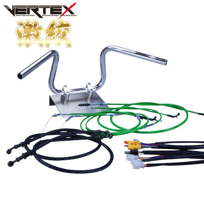 ZRX400/2 04-06年 ZR400E 激絞りアップハンドル セット カラー ワイヤー